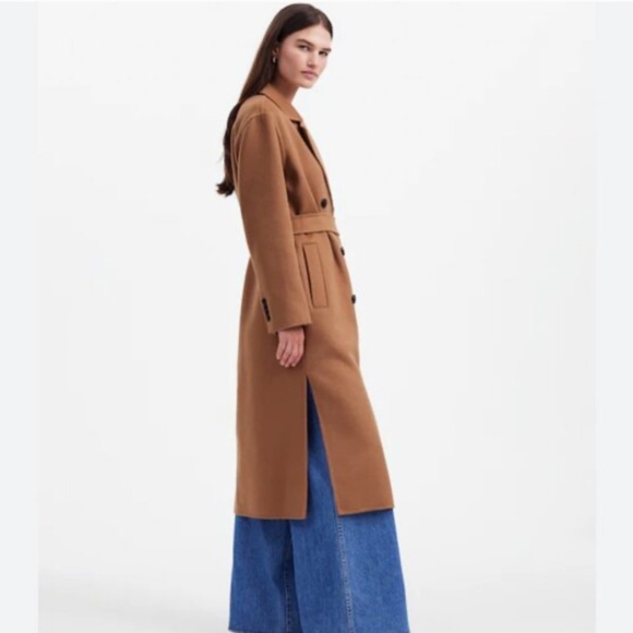 Madewell Double-Faced Brushed Long Coat, belted, NS386 SZ M - Picture 1 of 8